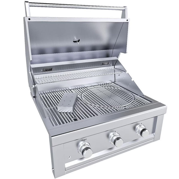 Ruby 30" 3 Burner Pro-Sear w/LED Lights, High Heat Searing Grate Natural Gas