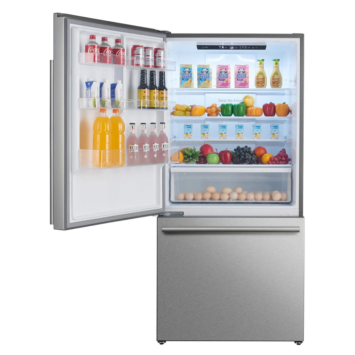 Forno Milano FFFFD1787-60S 62″ Stainless Steel 2-Piece Freestanding Refrigerator with Dual Bottom Freezers, 34.4 cu ft