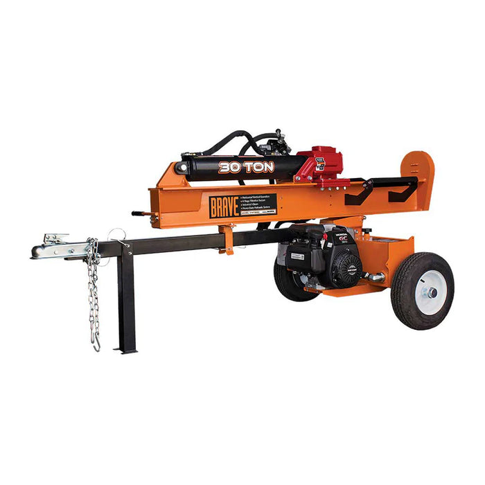 Brave VH1730GC 30‑Ton Tow‑Behind Log Splitter – Honda GC190, Horizontal/Vertical Operation