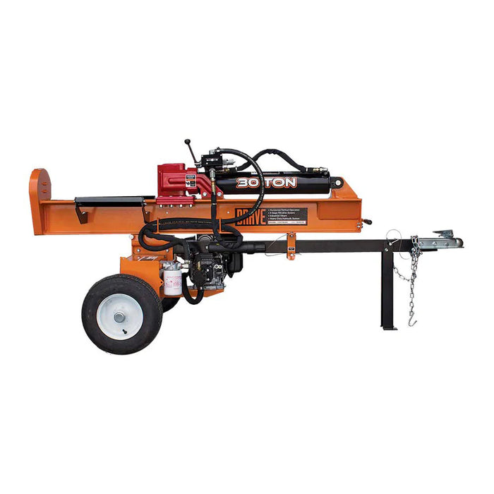 Brave VH1730GC 30‑Ton Tow‑Behind Log Splitter – Honda GC190, Horizontal/Vertical Operation