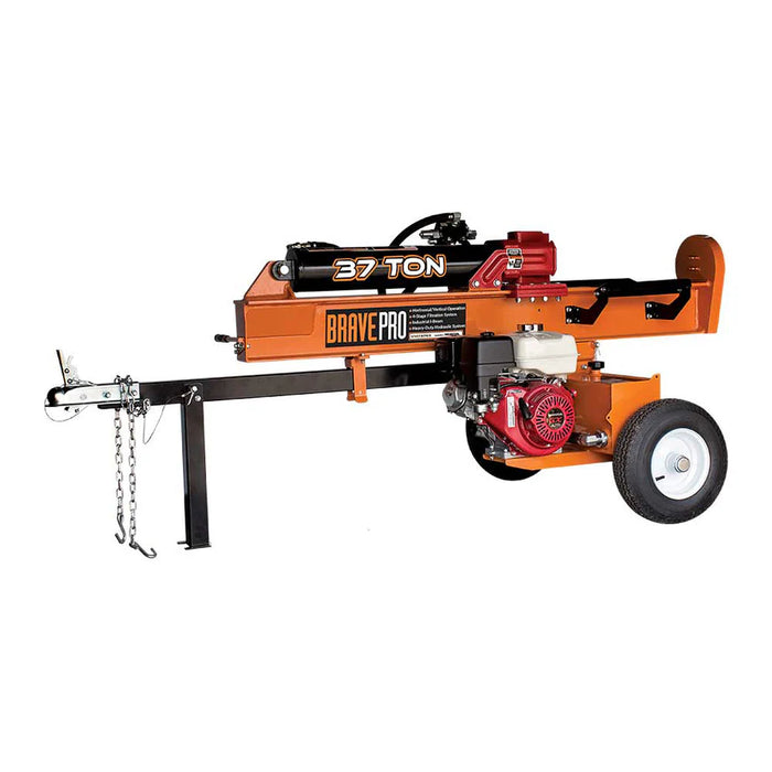 Brave VH1737GX 37‑Ton Tow‑Behind Log Splitter – Honda GX270, Horizontal/Vertical Operation