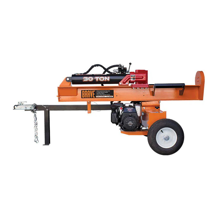 Brave VH1730GC 30‑Ton Tow‑Behind Log Splitter – Honda GC190, Horizontal/Vertical Operation