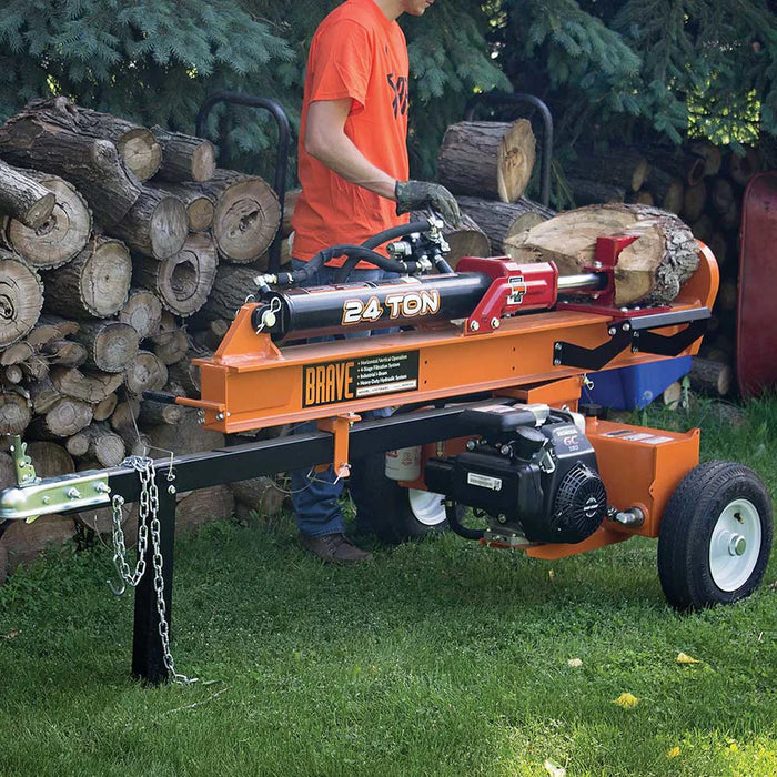 Brave VH1724GC 17-Ton Gas-Powered Log Splitter – 6.5 HP OHV Engine, Horizontal/Vertical Operation