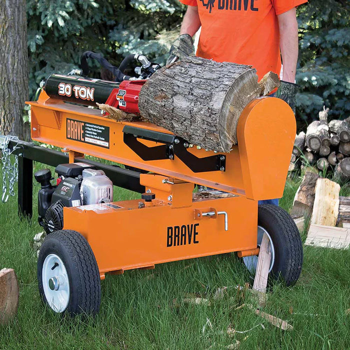Brave VH1730GC 30‑Ton Tow‑Behind Log Splitter – Honda GC190, Horizontal/Vertical Operation