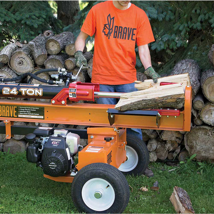 Brave VH1724GC 17-Ton Gas-Powered Log Splitter – 6.5 HP OHV Engine, Horizontal/Vertical Operation