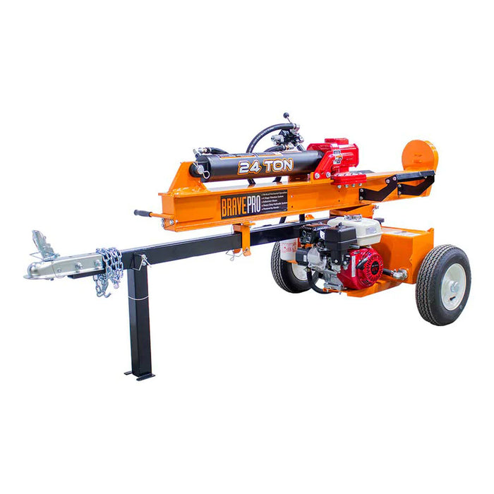 Brave VH1724GX 24‑Ton Log Splitter – Honda GX160, Tow‑Behind Vertical/Horizontal Operation