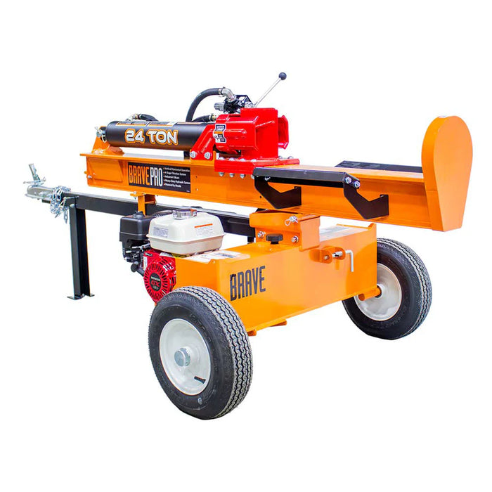 Brave VH1724GX 24‑Ton Log Splitter – Honda GX160, Tow‑Behind Vertical/Horizontal Operation