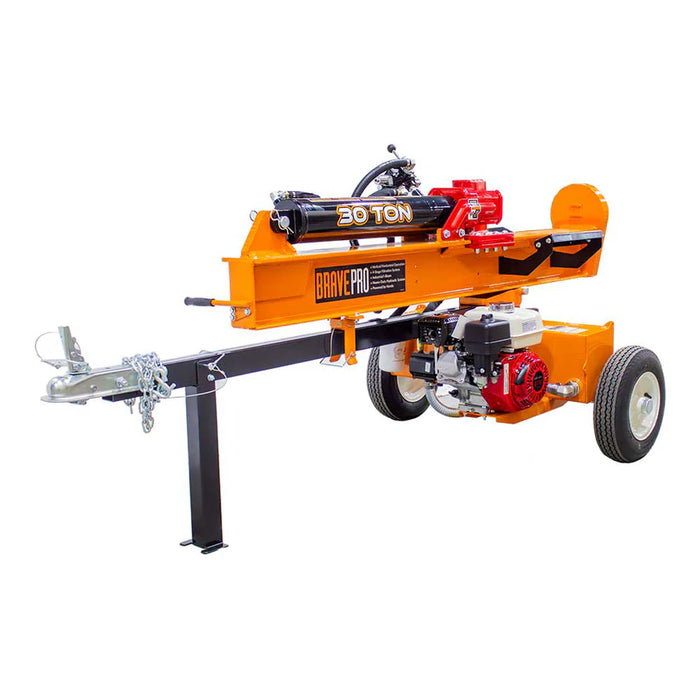 Brave VH1730GX 30‑Ton Tow‑Behind Log Splitter – Honda GX200, Horizontal/Vertical Operation