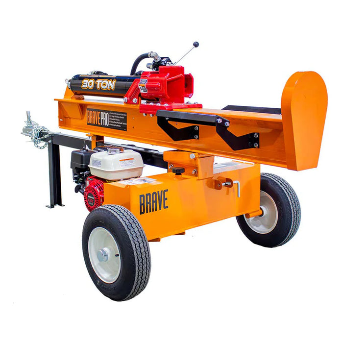 Brave VH1730GX 30‑Ton Tow‑Behind Log Splitter – Honda GX200, Horizontal/Vertical Operation