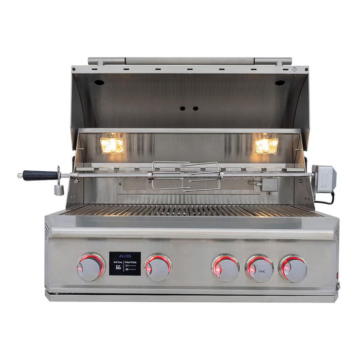 Blaze BLZ-4LTEPRO-LP 32" 4-Burner Built-In Liquid Propane Grill, 56,000 BTU, Stainless Steel LTE PRO Outdoor Grill with Lights & Infrared Rear Burner
