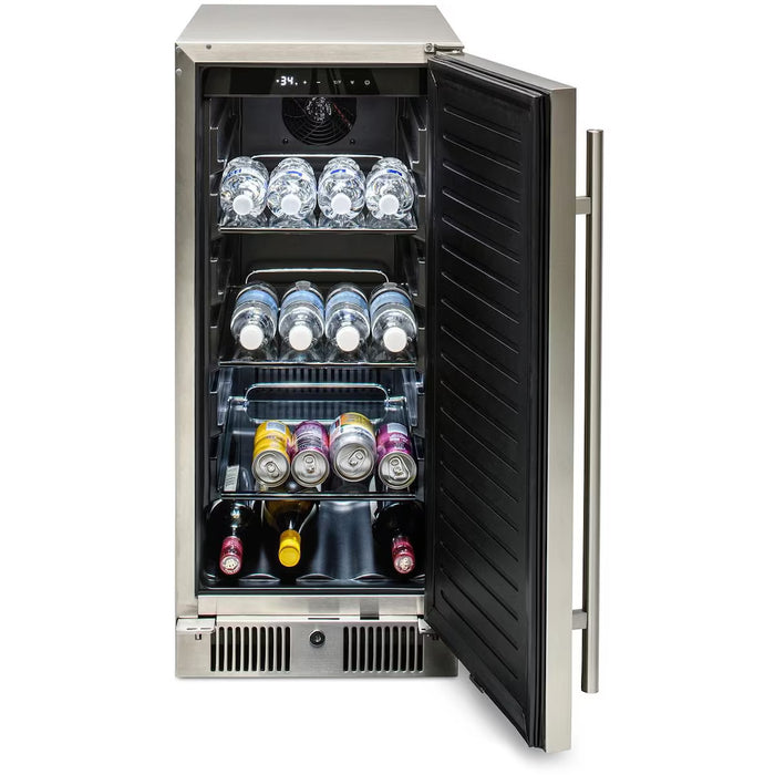 Blaze BLZ-SSRF-15 15" Outdoor Rated Compact Refrigerator, 3.2 cu ft Stainless Steel Outdoor Fridge