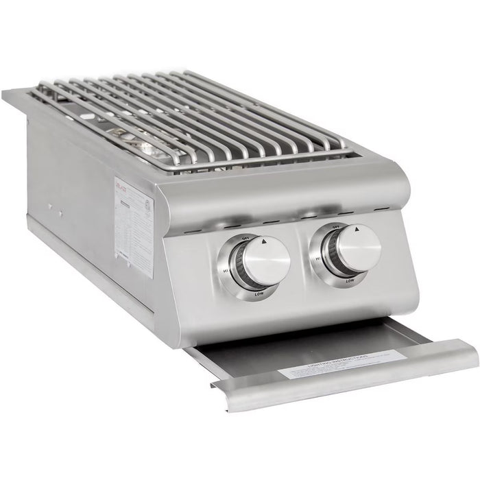 Blaze BLZ-SB2LTE-LP LTE Double Side Burner with Lights, Propane Gas Outdoor Side Burner, 24,000 BTU, Stainless Steel