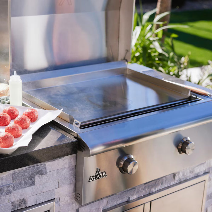 Blaze BLZ‑GRIDDLE‑LTE3‑LP 30" Built‑In LTE Plus Propane Gas Griddle with Lights, 36,000 BTU, 304 Stainless Steel Outdoor Griddle