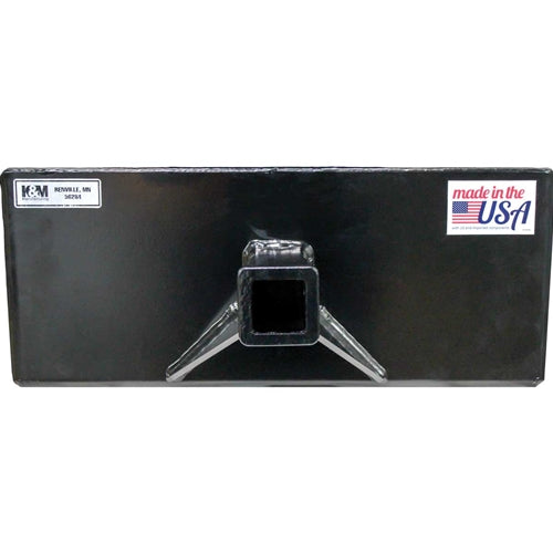 GreyWolf 2‑In Receiver Hitch Plate for Mini Skid Steer Loaders – Black Powder Coat, Universal Quick Attach Plate