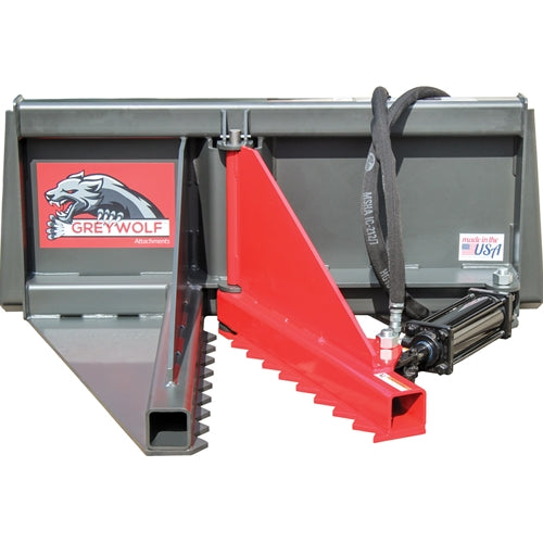 GreyWolf Tree Puller Attachment for Skid Steer Loaders – 9‑In. Jaw Capacity, Heavy‑Duty Steel Frame, 3,500 PSI Hydraulic, Gray/Red Powder Coat