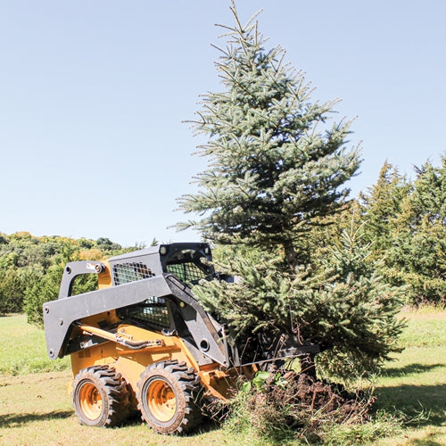 GreyWolf Tree Puller Attachment for Skid Steer Loaders – 9‑In. Jaw Capacity, Heavy‑Duty Steel Frame, 3,500 PSI Hydraulic, Gray/Red Powder Coat