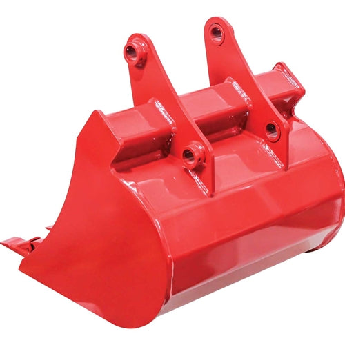 GreyWolf 20‑In. Backhoe Bucket – 4 Replaceable Teeth, Heavy‑Duty Steel, Gray/Red Powder Coat