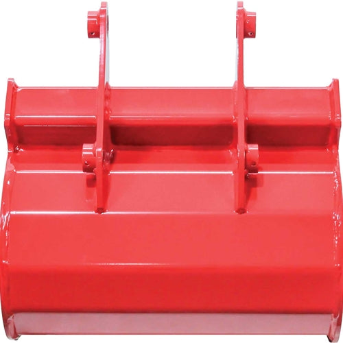 GreyWolf 20‑In. Backhoe Bucket – 4 Replaceable Teeth, Heavy‑Duty Steel, Gray/Red Powder Coat