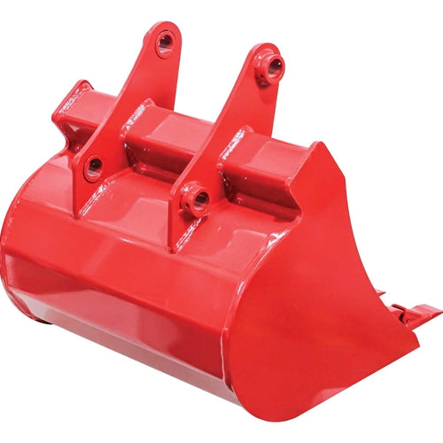 GreyWolf 20‑In. Backhoe Bucket – 4 Replaceable Teeth, Heavy‑Duty Steel, Gray/Red Powder Coat