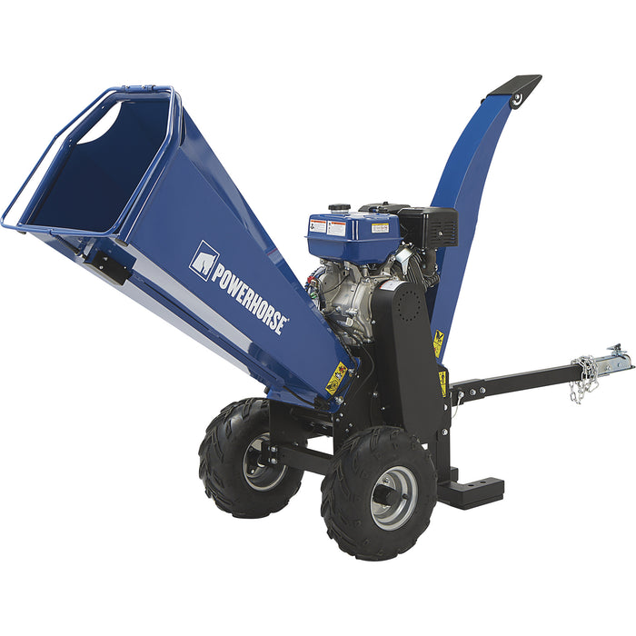 Powerhorse 115061 Towable Wood Chipper Shredder 5-Inch Capacity 420cc Gas Powered