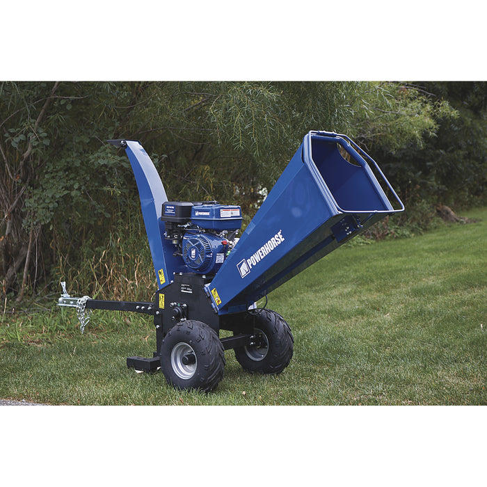 Powerhorse 115061 Towable Wood Chipper Shredder 5-Inch Capacity 420cc Gas Powered