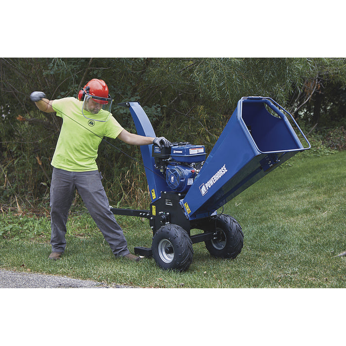 Powerhorse 115061 Towable Wood Chipper Shredder 5-Inch Capacity 420cc Gas Powered