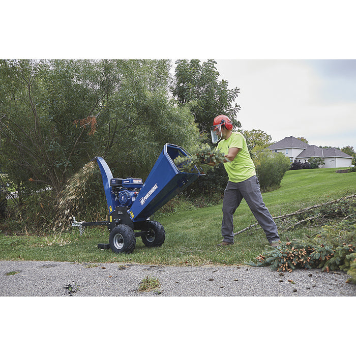 Powerhorse 115061 Towable Wood Chipper Shredder 5-Inch Capacity 420cc Gas Powered