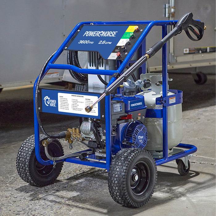 Powerhorse 115177 Hot Water Pressure Washer 3600 PSI 2.6 GPM Gas Powered