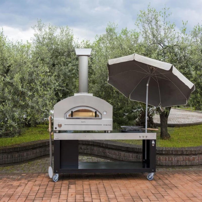 Alfa Futuro 4 Pizze Gas Outdoor Pizza Oven FXFT-4P-MNEGO-U – Wrinkle Black, 4-Pizza Capacity, Countertop, 1,000 °F Max Temp