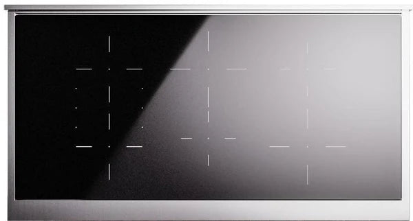 Ilve UPI486NMPMGG 48 in Nostalgie II Induction Range, 6 Elements, Double Oven, Graphite Matte, Brass