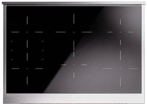Ilve UPI366NMPWHB 36 in Nostalgie II Induction Range, 6 Elements, Triple Glass Door, White, Burnished Trim