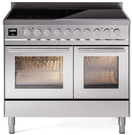 ILVE Professional Plus II 40-Inch Induction Range with Double Ovens, Stainless Steel Satin Trim