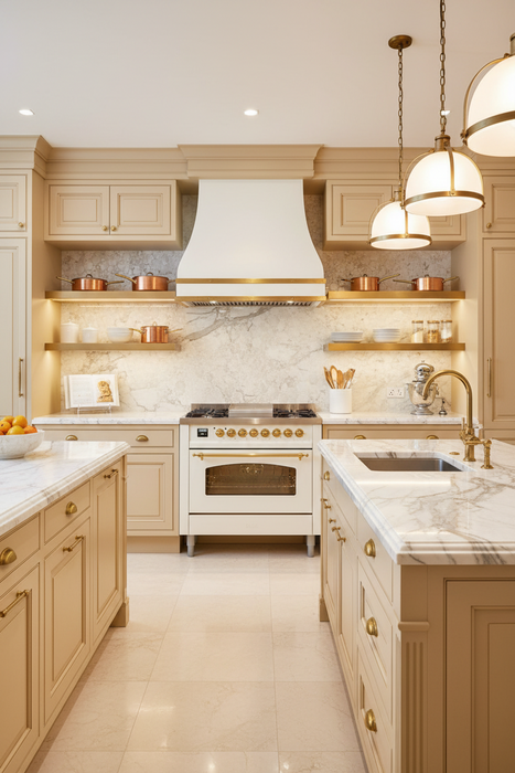 ILVE Nostalgie II 36-Inch Dual Fuel Range with 6 Burners and Griddle, Antique White Brass Trim