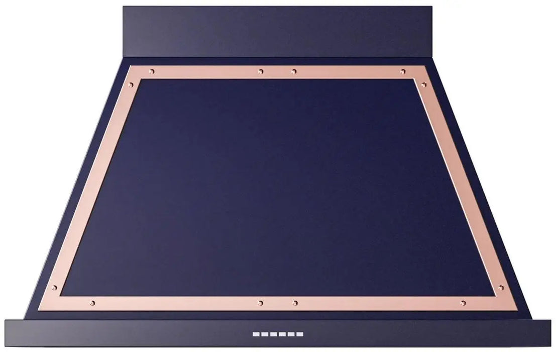 ILVE Nostalgie II Noblesse 40-Inch Wall Mount Range Hood, Midnight Blue with Copper Trim