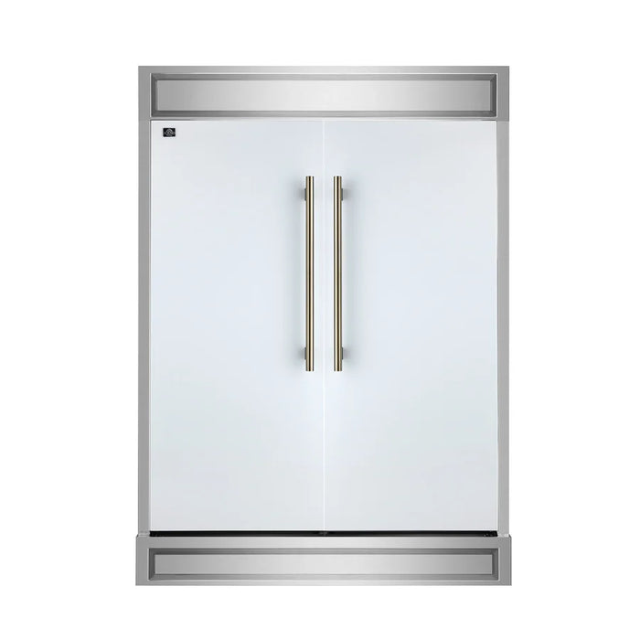 Forno Maderno FFFFD1722-60MG-WHT 60″ Built-In Convertible Refrigerator/Freezer Set, White, 27.2 Cu. Ft.