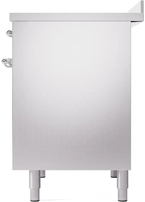 ILVE Nostalgie II 40-Inch Induction Range with 6 Elements and Double Ovens, Stainless Steel Chrome Trim