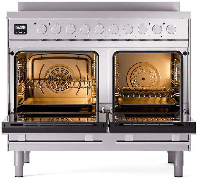 ILVE Professional Plus II 40-Inch Induction Range with Double Ovens, Stainless Steel Satin Trim