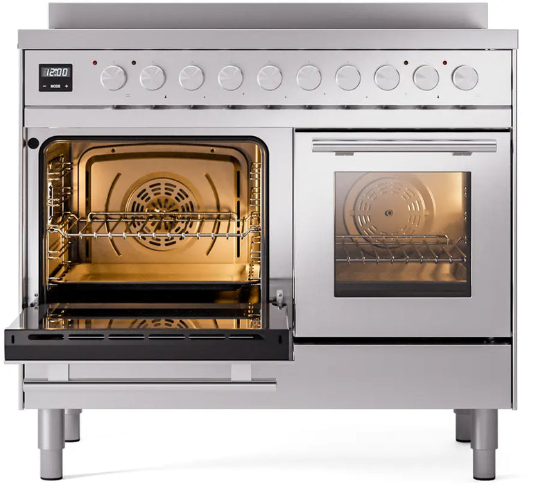 ILVE Professional Plus II 40-Inch Induction Range with Double Ovens, Stainless Steel Satin Trim