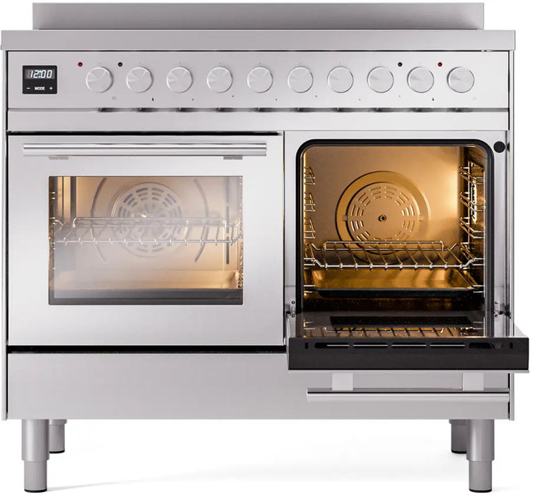 ILVE Professional Plus II 40-Inch Induction Range with Double Ovens, Stainless Steel Satin Trim