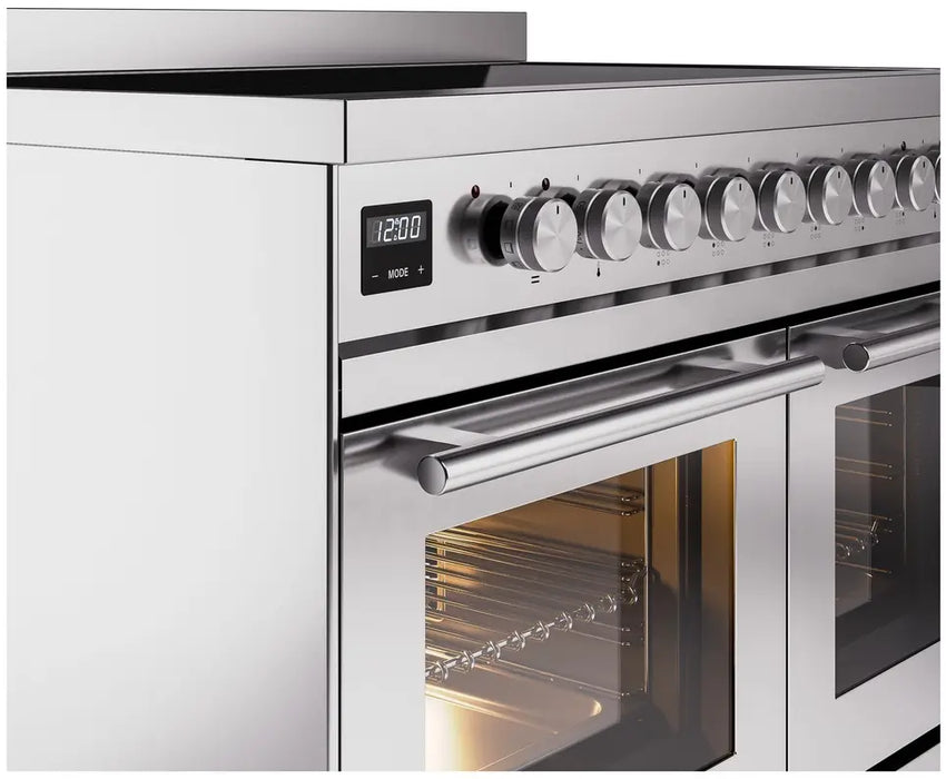 ILVE Professional Plus II 40-Inch Induction Range with Double Ovens, Stainless Steel Satin Trim