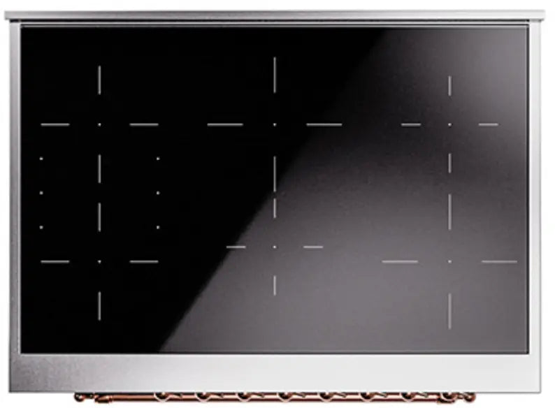 LVE Nostalgie II Noblesse 36-Inch Induction Range with 6 Elements, Midnight Blue Copper Trim