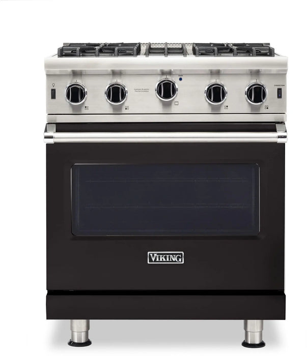 Viking VGIC53024BON 30 in Gas Range, 4 Open Burner, Convection Oven, Onyx, Natural Gas