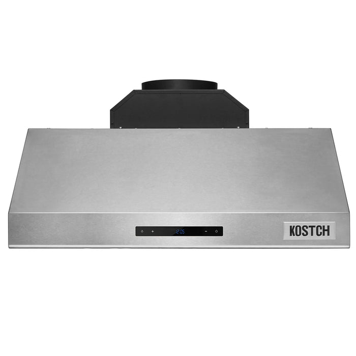 Kostch KOS-30RH06H 30" Wall-Mount Range Hood – Stainless Steel, 3-Speed Ventilation, LED Lighting