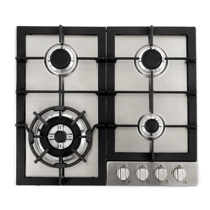 Cosmo 24-Inch Gas Cooktop with 4 Sealed Burners in Stainless Steel (COS-640STX-E)