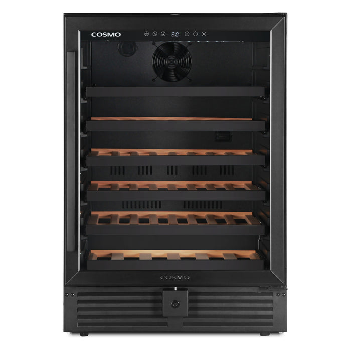 Cosmo 24-Inch Lumin Collection 52-Bottle Single Zone Wine Cooler with Digital Controls in Matte Black (COS-24BIWCS-BK)