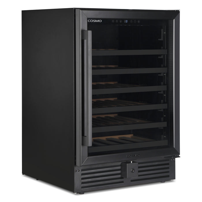 Cosmo 24-Inch Lumin Collection 52-Bottle Single Zone Wine Cooler with Digital Controls in Matte Black (COS-24BIWCS-BK)