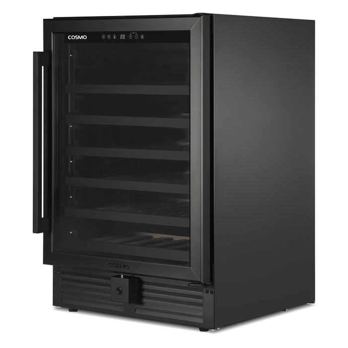 Cosmo 24-Inch Lumin Collection 52-Bottle Single Zone Wine Cooler with Digital Controls in Matte Black (COS-24BIWCS-BK)