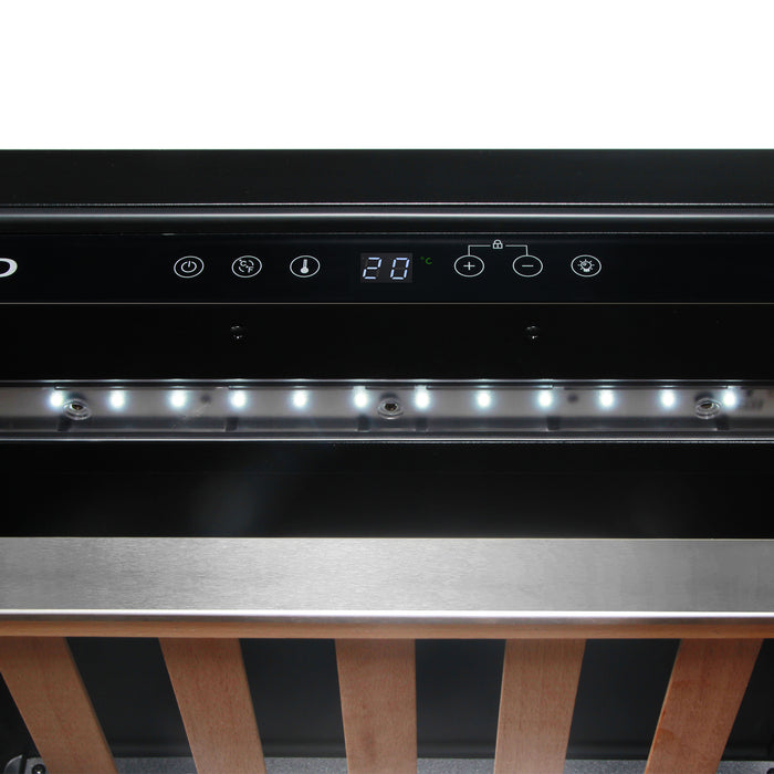 Cosmo 24-Inch Lumin Collection 52-Bottle Single Zone Wine Cooler with Digital Controls in Stainless Steel (COS-24BIWCS)
