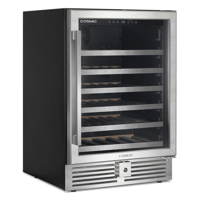 Cosmo 24-Inch Lumin Collection 52-Bottle Single Zone Wine Cooler with Digital Controls in Stainless Steel (COS-24BIWCS)