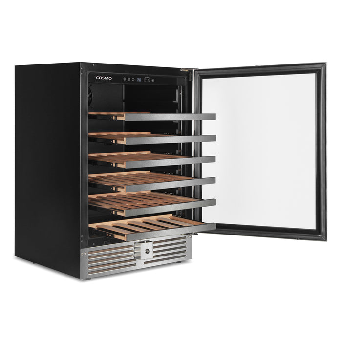 Cosmo 24-Inch Lumin Collection 52-Bottle Single Zone Wine Cooler with Digital Controls in Stainless Steel (COS-24BIWCS)
